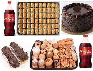 Kalabalık Sofralar İçin Özel Tatlı Seti Baklava Pasta ve İçecek Uşak pasta