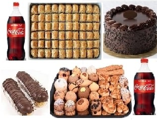 Kalabalık Sofralar İçin Özel Tatlı Seti Baklava Pasta ve İçecek Uşak pasta